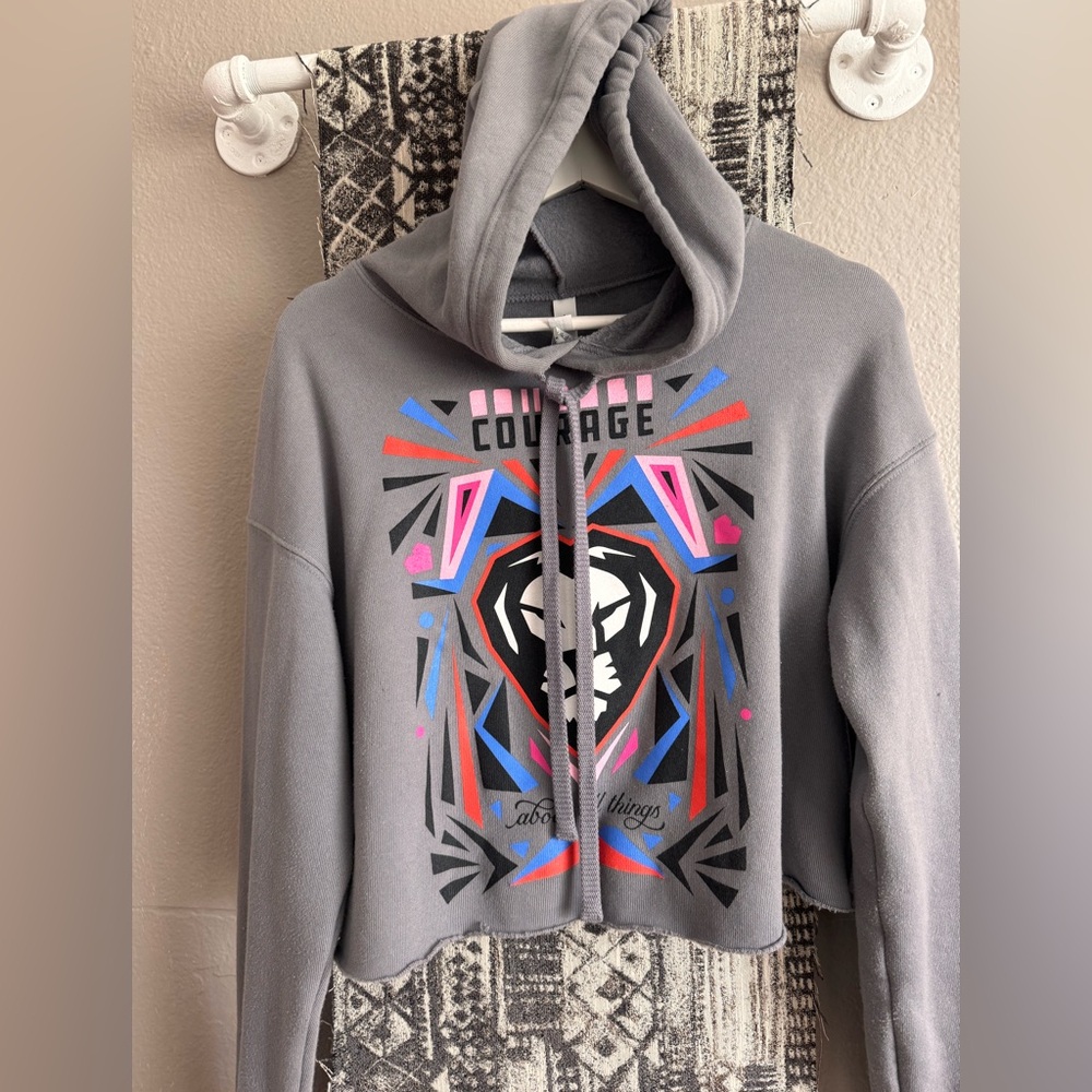 Bella Canvas Gray Hoodie with Colorful Graphic